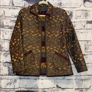 YakMagik- Brown/Colorful open reversible jacket